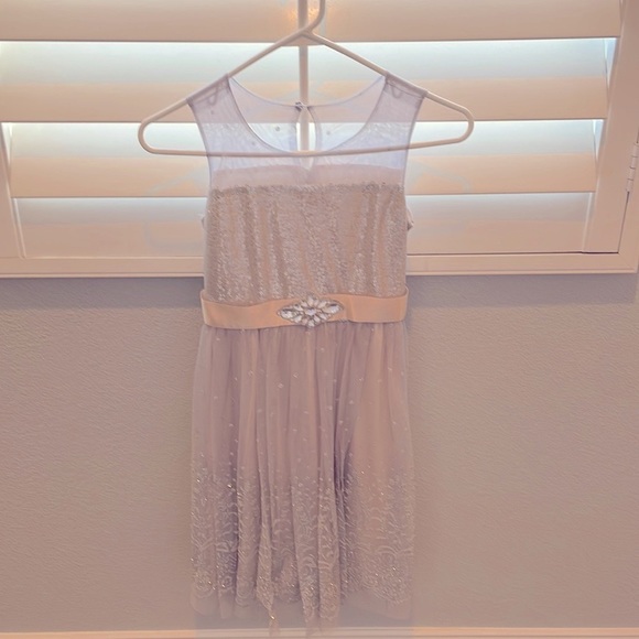 Silver sequin and mesh Iris and Ivy holiday dress - Picture 1 of 6